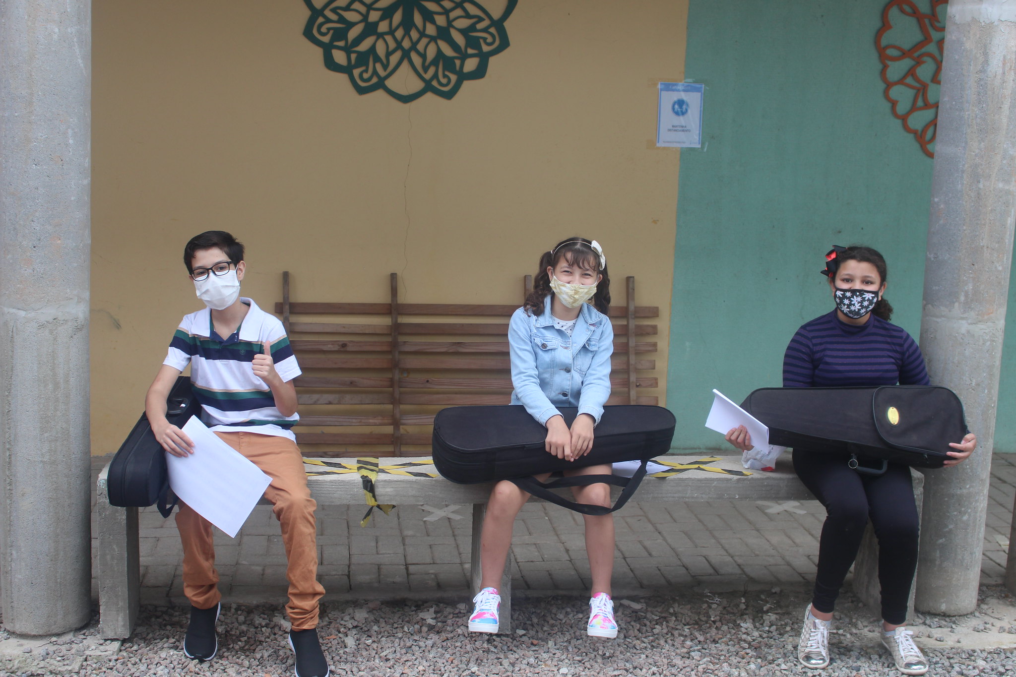 Alunos do Núcleo de Música tiveram a primeira aula presencial de 2021